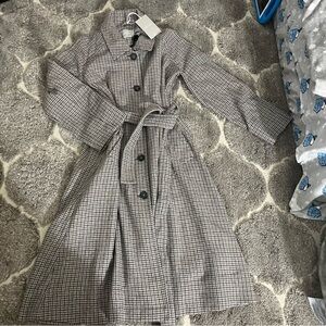 NWT Everlane Plaid Trench Coat